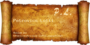 Petrovics Lotti névjegykártya